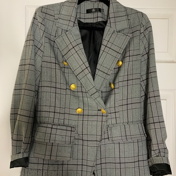 Missguided Jackets & Blazers - Black and white blazer